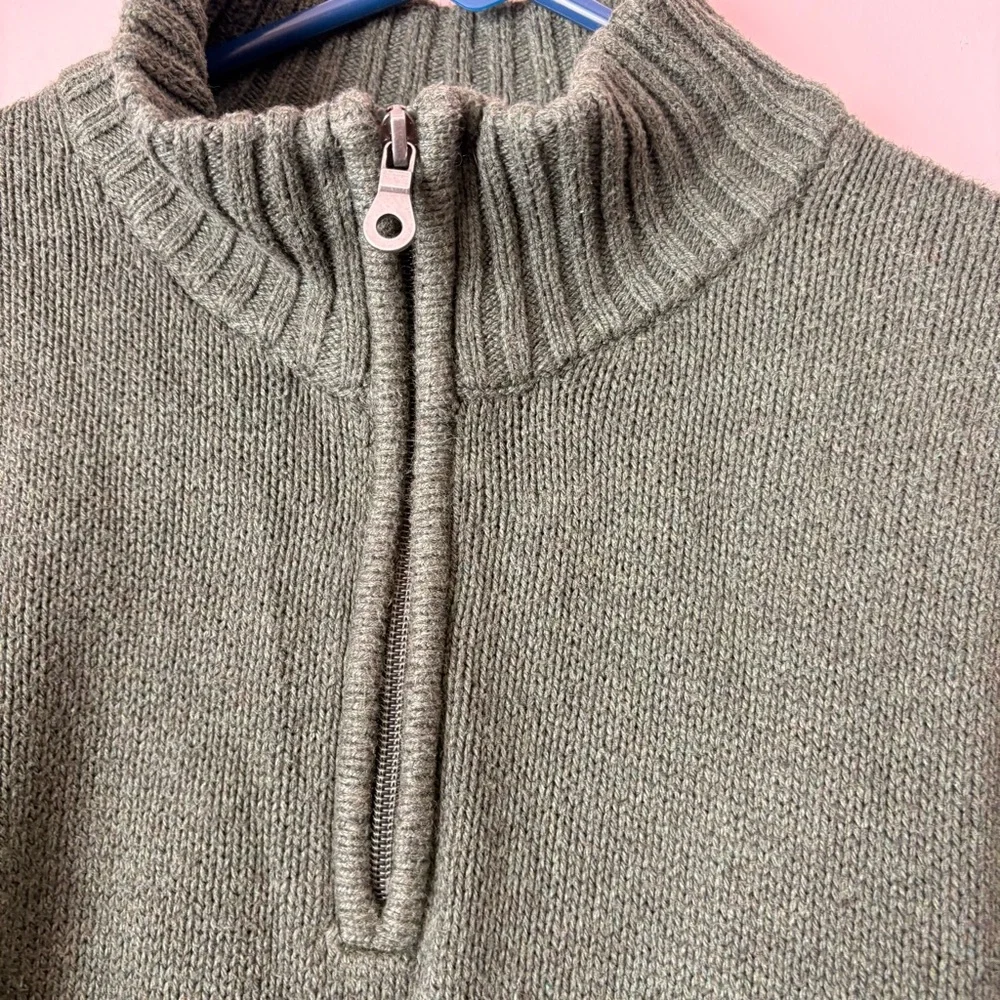 💙Croft & Barrow Men's Olive Green Zip-Up Sweater